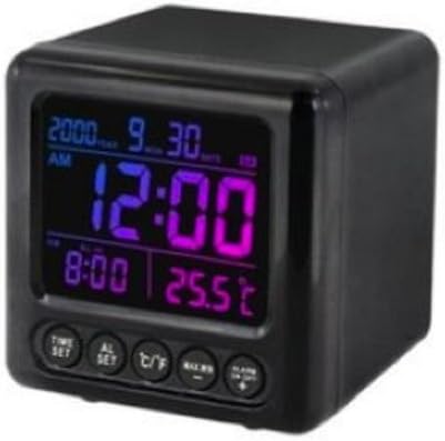 Western Sky Electronics 14W-1392 "Ice Cube" Color Changing Temperature Plus Calendar and Alarm Clock
