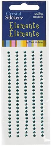 Mark Richards Elements Crystal Stickers 1944 Self-Adhesive 120-Piece Round Rhinestones Crystal Sticker Strips, 3mm, Teal