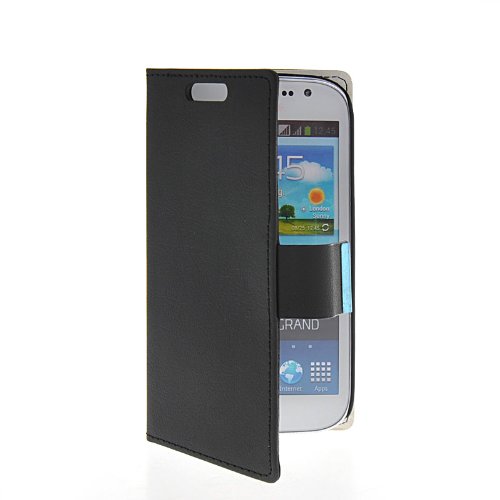 MOONCASE Flip Leather Wallet Card Pouch Stand Case Cover For Samsung Galaxy Grand Duos I9080 / Neo (I9060) Black