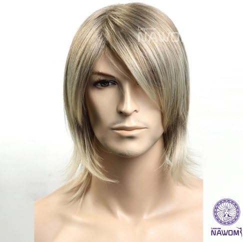 Nawomi cheap male wigs man cool cute hair wig sexy men handsome high quality socail artist wigs ZL39-18T22