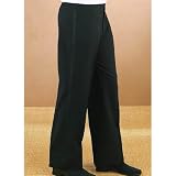 Neil Allyn Black plain front low-rise tuxedo stripe trouser for women