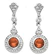 14K White Gold Madeira Citrine and Diamond Earrings