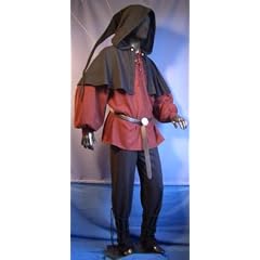 GUGEL ZIPFEL KAPUZE MITTELALTER BAUER LANDKNECHT LARP GOTHIC-5001 schwarz