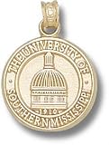 Southern Miss Golden Eagles Solid 10K Gold Dome Seal Pendant