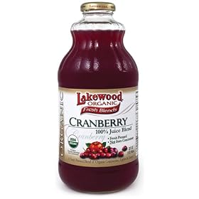 Lakewood Organic Cranberry Blend Juice - Package Contains SIX 32oz Bottles