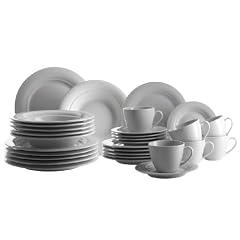 Domestic 923292 Kombiservice 30-teilig Scalino mit je 6 Tassen, Untertassen, Desserteller, Teller tief und Teller flach