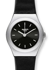 Swatch Irony Lady Black Russian Black Dial Leather Ladies Watch YSS281