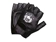 Fire Skull Leather Fingerless Gloves - Size : XL