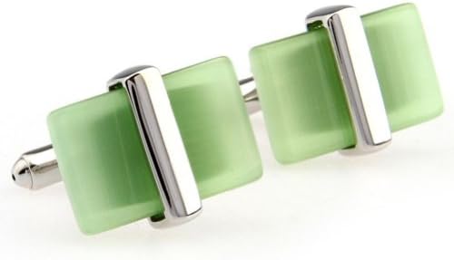 The Green Rectangle Opal Elegant Cufflinks