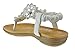 Crab 800KM Little Girls Gladiator Floral Rhinestone Comfort Flat Sandals White