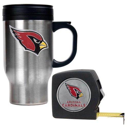 Arizona Cardinals NFL Travel Mug & Tape Measure Gift Set - Primary Logo images
