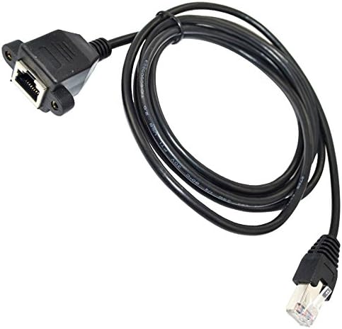 RAYSUN 5FT Cat5e RJ45 Male to Female Shielded Ethernet LAN Network Extension Cable with Screw Panel Mount -1.5M