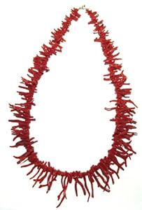 Branch Coral Necklace Italian Hand Made 20 Inches Natural Mediterranean Coral Sterling Silver Italian