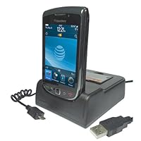 GSI Super Quality Desktop 3-In-1 Rapid Charger/Cradle/Data-Sync Docking Station For AT&T Blackberry RIM Torch 9800 Cell Phone - Plus Slot For Extra Battery Charge - Powered By USB Or By Included AC Wall Adapter