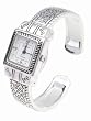 Geneva Platinum Braided Square Bangle Watch