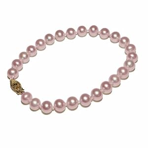 14k Yellow Gold Natural Pink Freshwater Cultured Pearl A