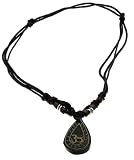 Mens Womens Surf Surfer Ethnic Cord Necklace With Carved Bone Pendant - F