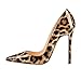 EKS Women's Sitrible High Thin Heel Patent Leather Pointed Toe Pumps