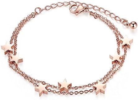 UNIONTOP Womens Gold Plated Star Bracelet Cuff Stainless Steel Bracelets