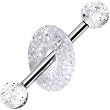 Clear Glitter Lifesaver Barbell Tongue Ring