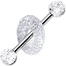Clear Glitter Lifesaver Barbell Tongue Ring