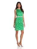Anne Klein Womens Polka Dot Zipper Sheath Dress