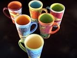 Ursula Dodge Dogs Hand Painted Tall Latte Mugs - Set of 6