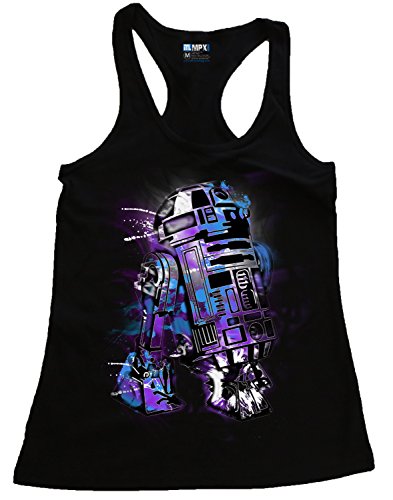 R2D2 Splash Art Starwars Grafitti Juniors Racerback Tank Top