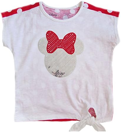 Minnie Mouse Disney Fashion Sequein Crop Top 3T - Red,White