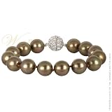 WILLOW PEARLES: *GOLDEN COCOA 12MM VOYAGEUR PEARL BRACELET*