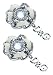 D&G, stainless steel & White leather rosette earrings with stones