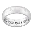 Personalized "My Beloved" Engraved Message Stainless Steel Band