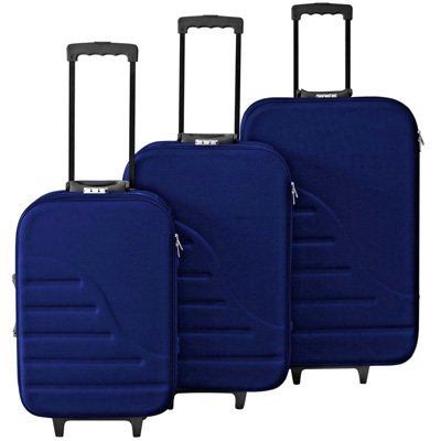 3 tlg. Koffer-Set, Trolley-Set, Reisekoffer Polyester 