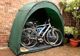 Tidy Tent Bike Storage Unit in Evergreen with Ivory Front with Security Pack