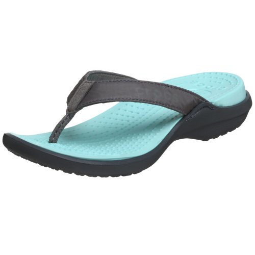 crocs Women's Capri Thong,Charcoal/Seafoam,4 M