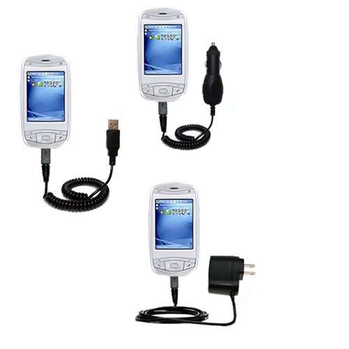 Deluxe Kit for the i-Mate K-Jam includes a USB cable with Car and Wall Charger - Gomadic Brand w/ TipExchange Technology