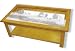 Oak Glass Top Coffee Table With Elk Etched Glass - Elk Coffee Table Furniture - Unique Elk Gift Ideas - Fully Assembled - 39" x 22" x 15" high