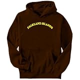 Falkland Islands - Simple Curved Countries Mens Hoodie (Brown, Sizes X-Small - XXX-Large)