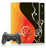 Orange and Black Swirl Skin for Sony Playstation 3 Console