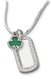 Sterling Silver Boston Celtics Enamel Shamrock Pendant