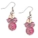 Acosta - Pink Crystal & Frosted Glass Bead Cluster - Costume Jewellery Fashion Earrings