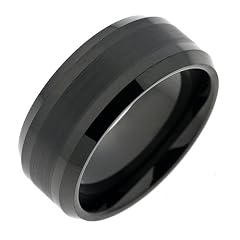 Schumann Design Ehering / Trauring / Partnerring core.wolfram Wolframring mattiert / poliert PVD schwarz mit Zierstreifen TW012.02.50