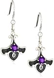 Sterling Silver Fancy-Shaped Celtic Amethyst Earrings