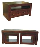 Homescapes Dakota Mango Hardwood TV DVD Unit (HOMESCAPES Brand)- Top Quality- Free Delivery in Most Areas
