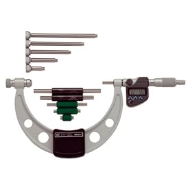 Mitutoyo 340-351-10, 0 - 6" X .00005"/0.001mm IP65 Digimatic Interchangeable Anvil Micrometer, With Output, Ratchet, With Standards
