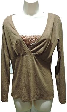 Kay Celine Womens long sleeve Brown Blouse Top Shirt Size SM, Small, S