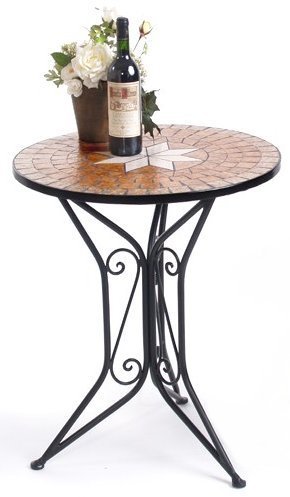 Tisch Gartentisch Metall Mosaik Rund D 60 »»» Günstige Gartentische