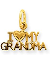 14k Yellow Gold I Heart My Grandma Charm