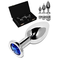 Rosebud Edelstahl Buttplug mit blauem Kristall - Small