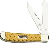 Professional Bull Riders 3.5-Inch Diamond Plate Trapper Pocket Knife